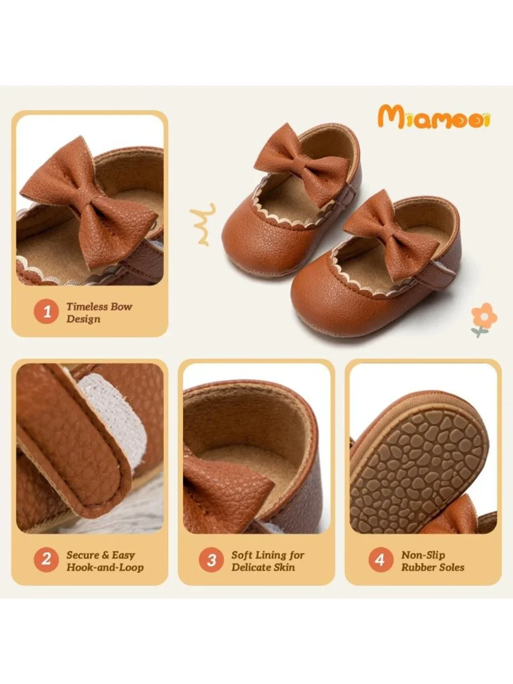Adorable Infant Baby Girls' Bow Mary Jane Ballet Flats - Perfect First Walkers!